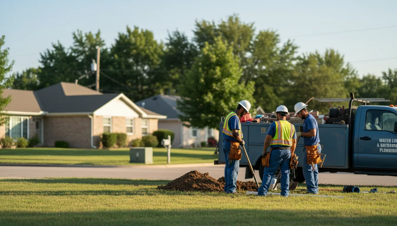 Residential water line and bathroom plumbing service in Winters, TX